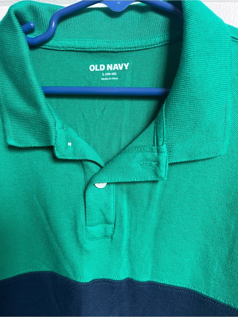 Old Navy Teal Navy Yellow Colorblock Polo